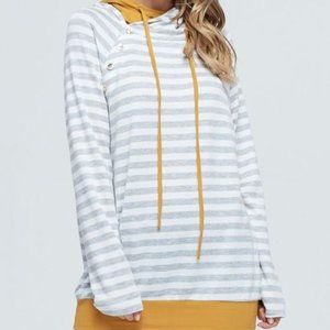Striped Knit Hoodie